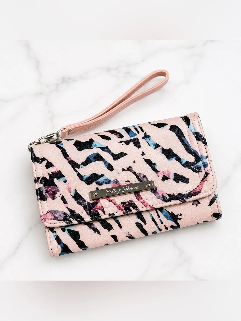 BetseyβJohnson Pink Multi-Print Wristlet Wallet